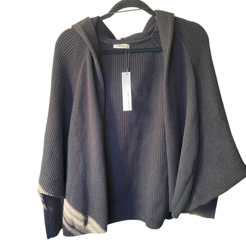 Kenzie Hooded Cardigan Sweater Poncho Cape Wool One size FALL FAVORITE